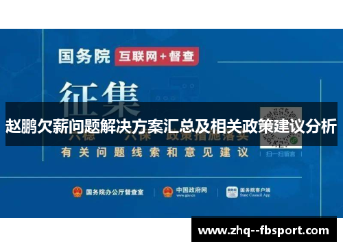赵鹏欠薪问题解决方案汇总及相关政策建议分析